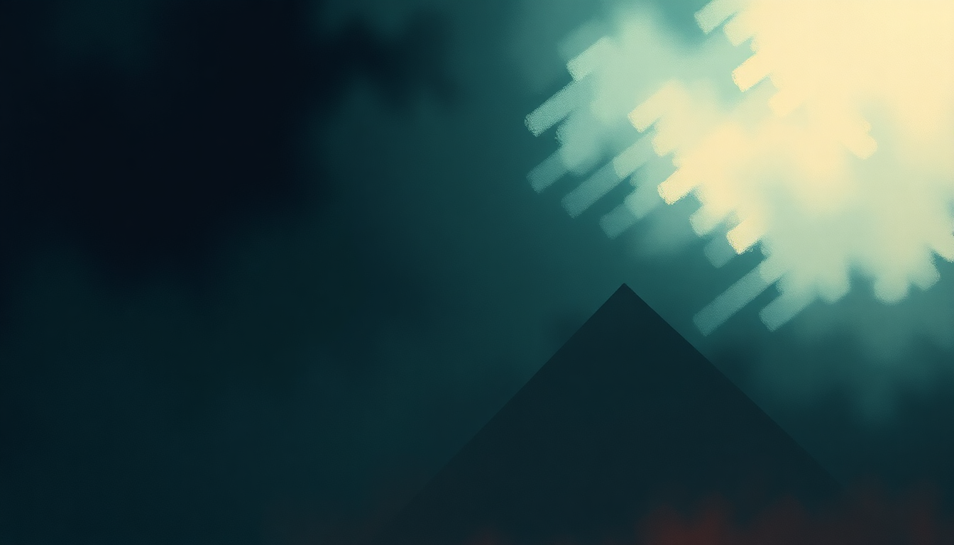 Fan-driven abstract illustration evoking the emotional arc of Pyramids by Frank Ocean