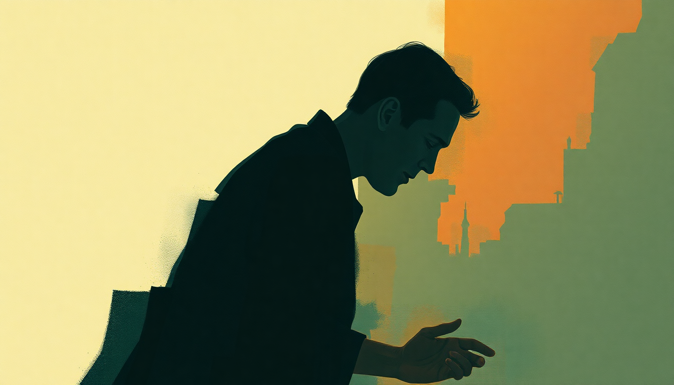 Fan-driven abstract illustration evoking the emotional arc of Quasimodo by Charlie Parker