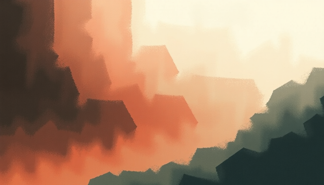 Fan-driven abstract illustration evoking the emotional arc of Quite Like Feeling by Andy Shauf