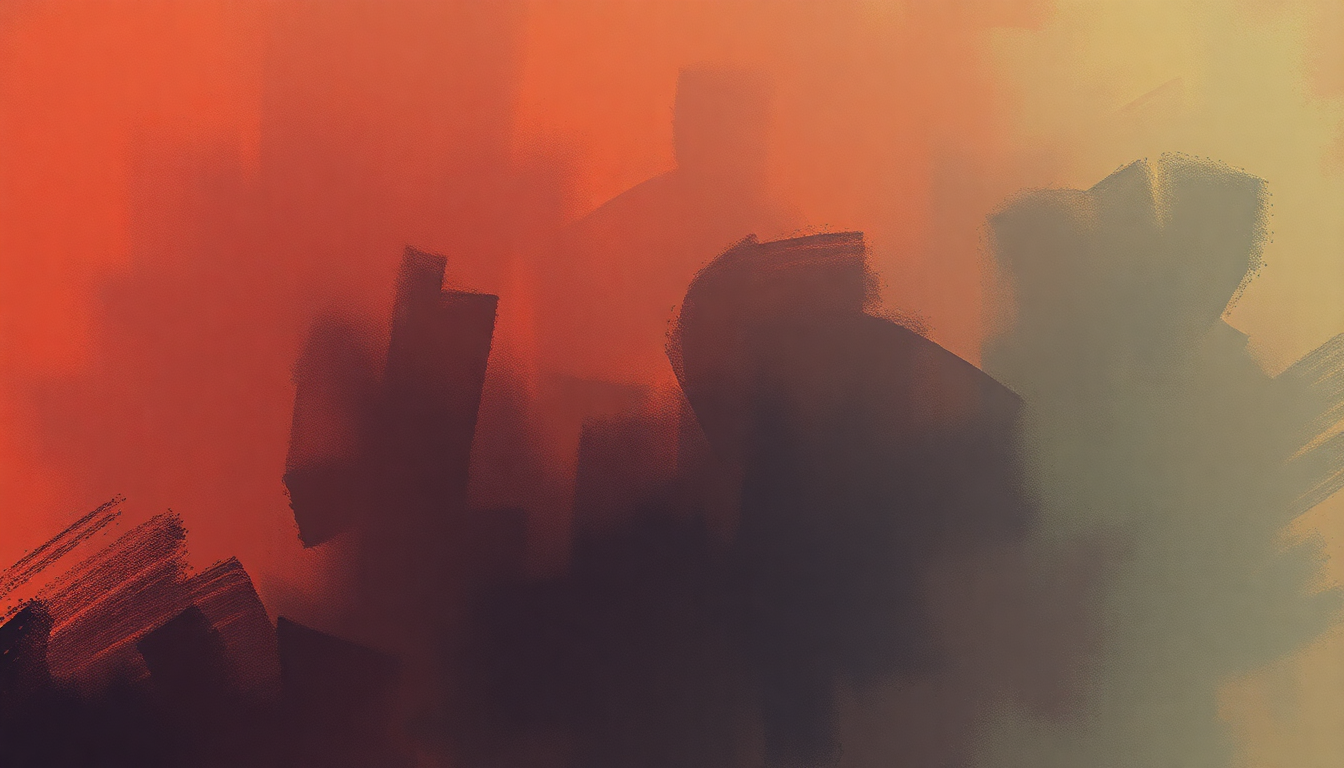 Fan-driven abstract illustration evoking the emotional arc of Raga Kafi by Ravi Shankar