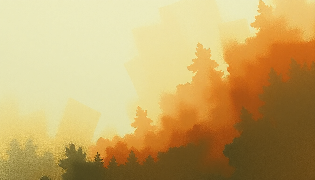 Fan-driven abstract illustration evoking the emotional arc of Ragged Wood by Fleet Foxes