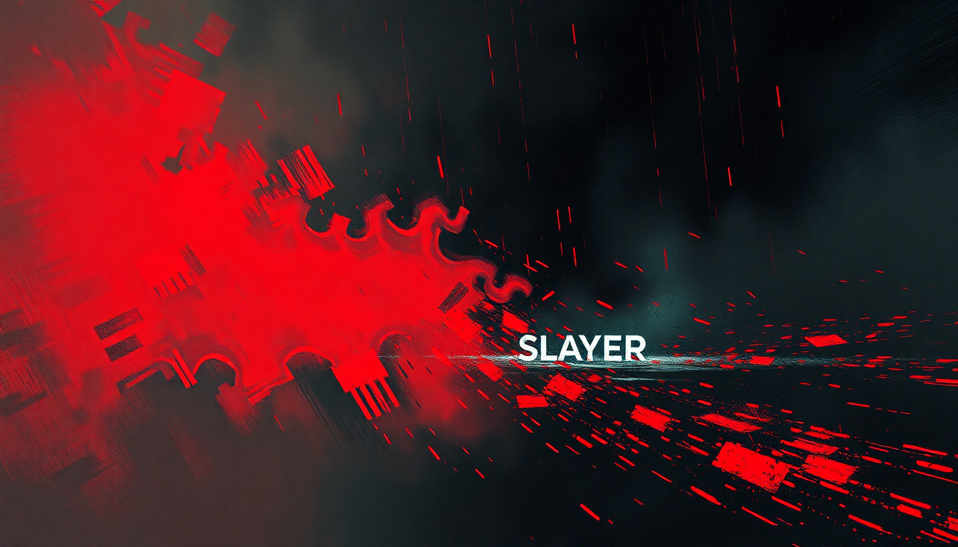 Fan-driven abstract illustration evoking the emotional arc of Raining Blood by Slayer
