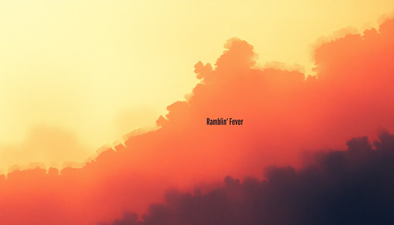 Fan-driven abstract illustration evoking the emotional arc of Ramblin' Fever by Merle Haggard