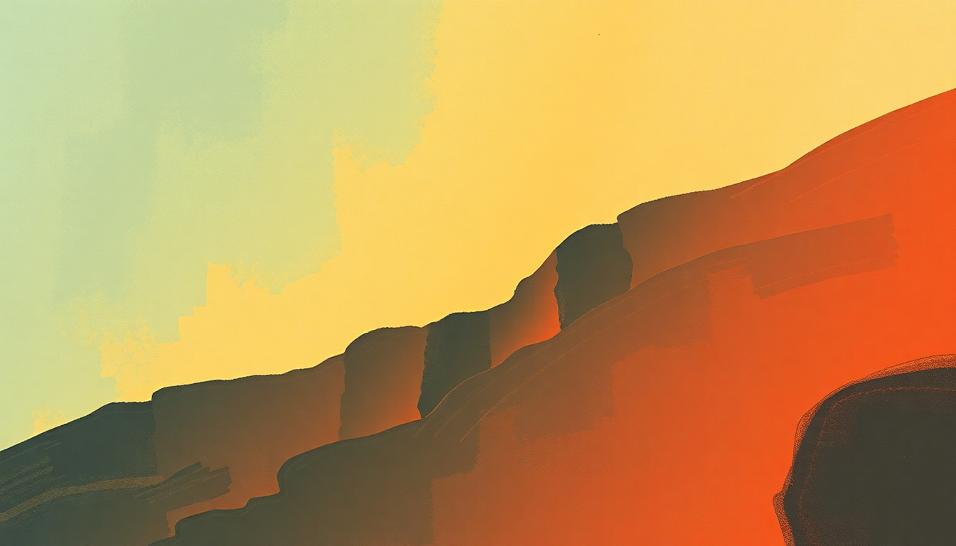 Fan-driven abstract illustration evoking the emotional arc of Range Life by Pavement