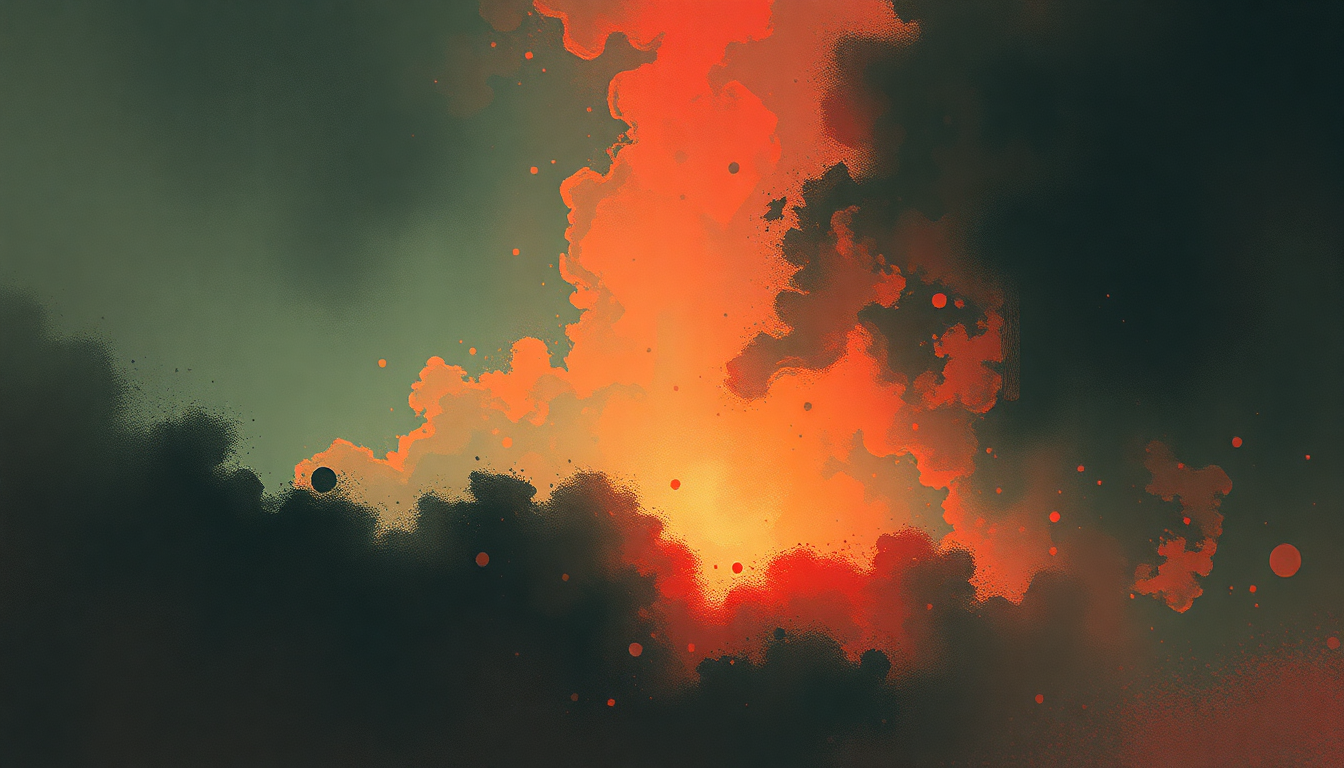 Fan-driven abstract illustration evoking the emotional arc of Rattlesnake by King Gizzard and the Lizard Wizard