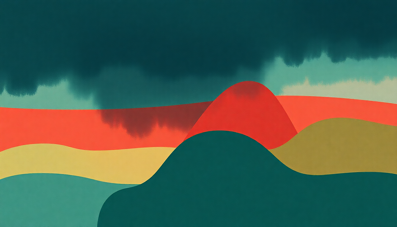 Fan-driven abstract illustration evoking the emotional arc of Real Love by Big Thief