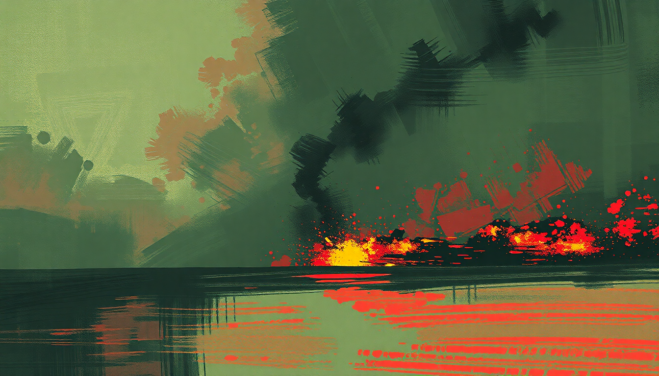 Fan-driven abstract illustration evoking the emotional arc of Real World by Hüsker Dü