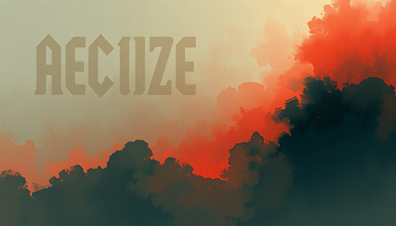 Fan-driven abstract illustration evoking the emotional arc of Realize by AC/DC