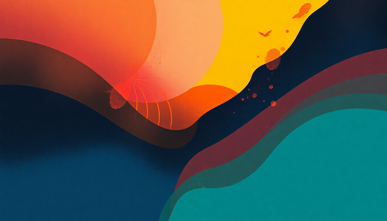 Fan-driven abstract illustration evoking the emotional arc of Reap the Wild Wind by Ultravox