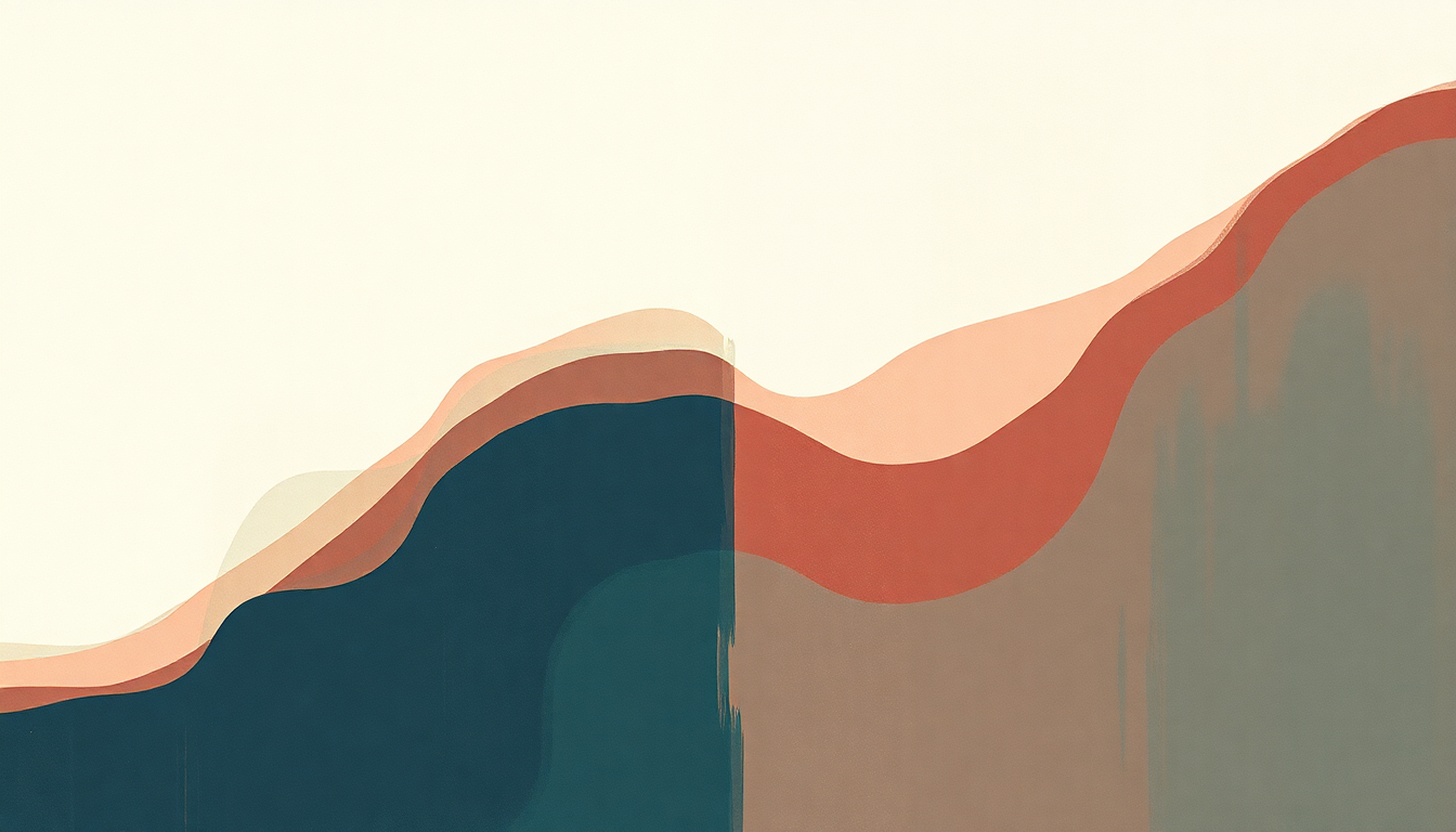 Fan-driven abstract illustration evoking the emotional arc of Reasons to Be Beautiful by Hole