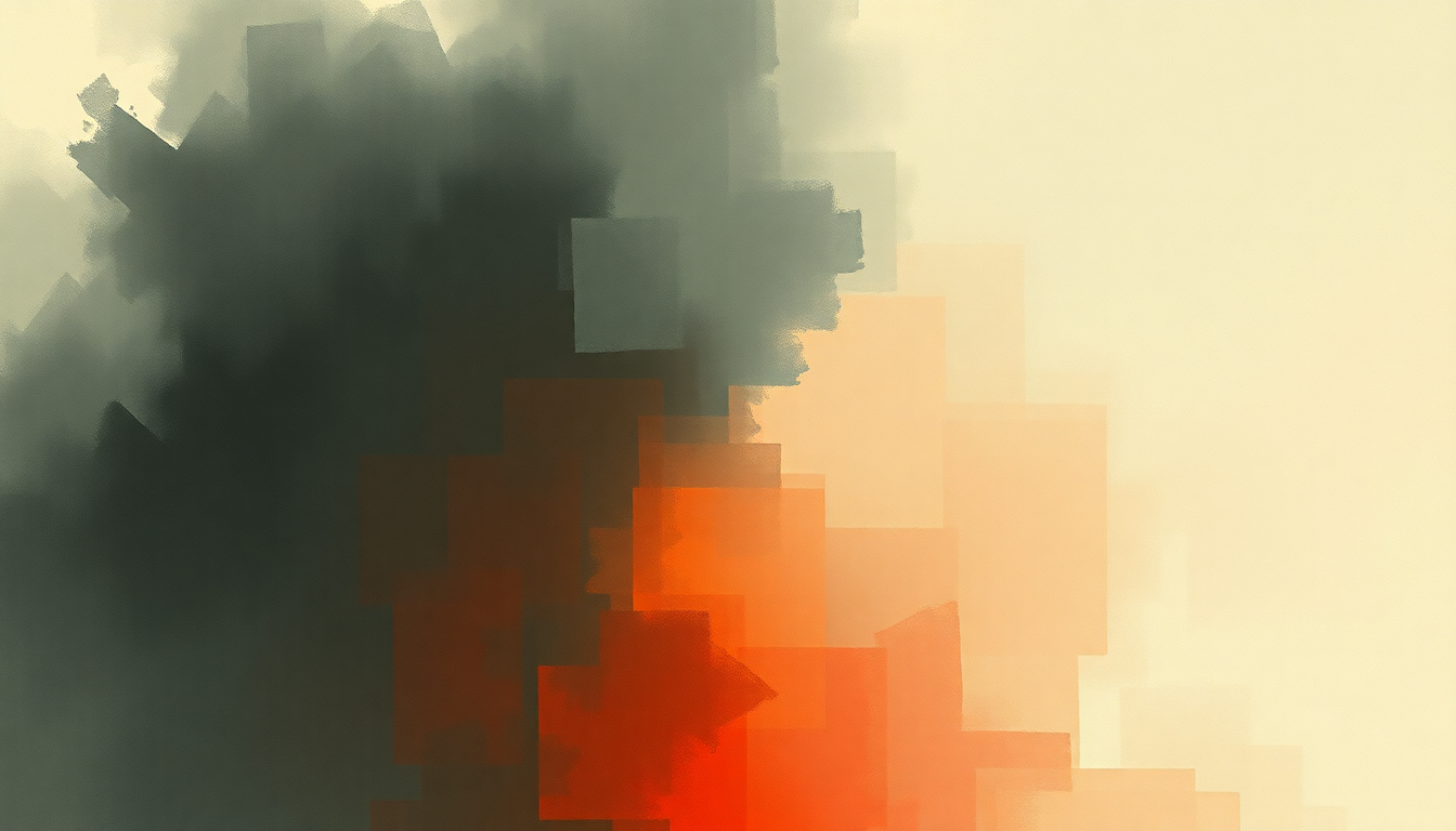 Fan-driven abstract illustration evoking the emotional arc of Rebellion (Lies) by Arcade Fire