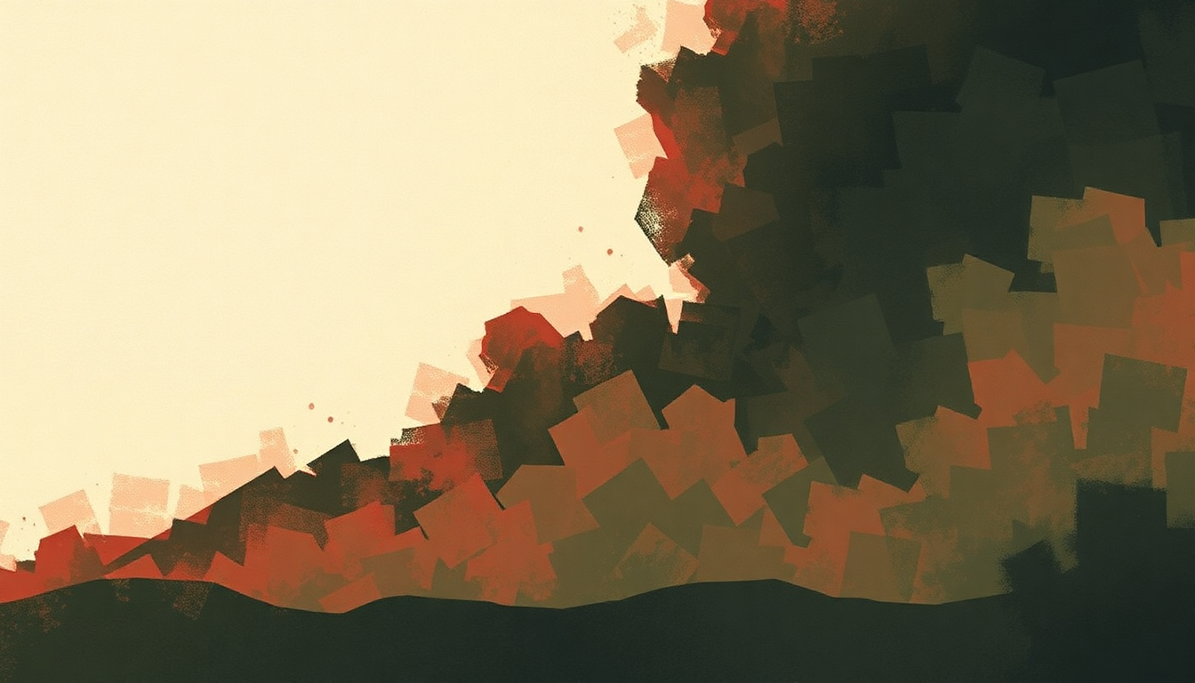 Fan-driven abstract illustration evoking the emotional arc of Recipe for Hate by Bad Religion
