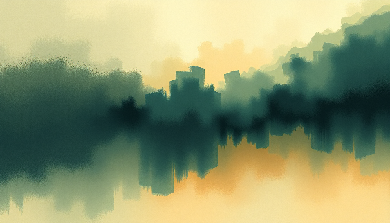 Fan-driven abstract illustration evoking the emotional arc of Reflektor by Arcade Fire