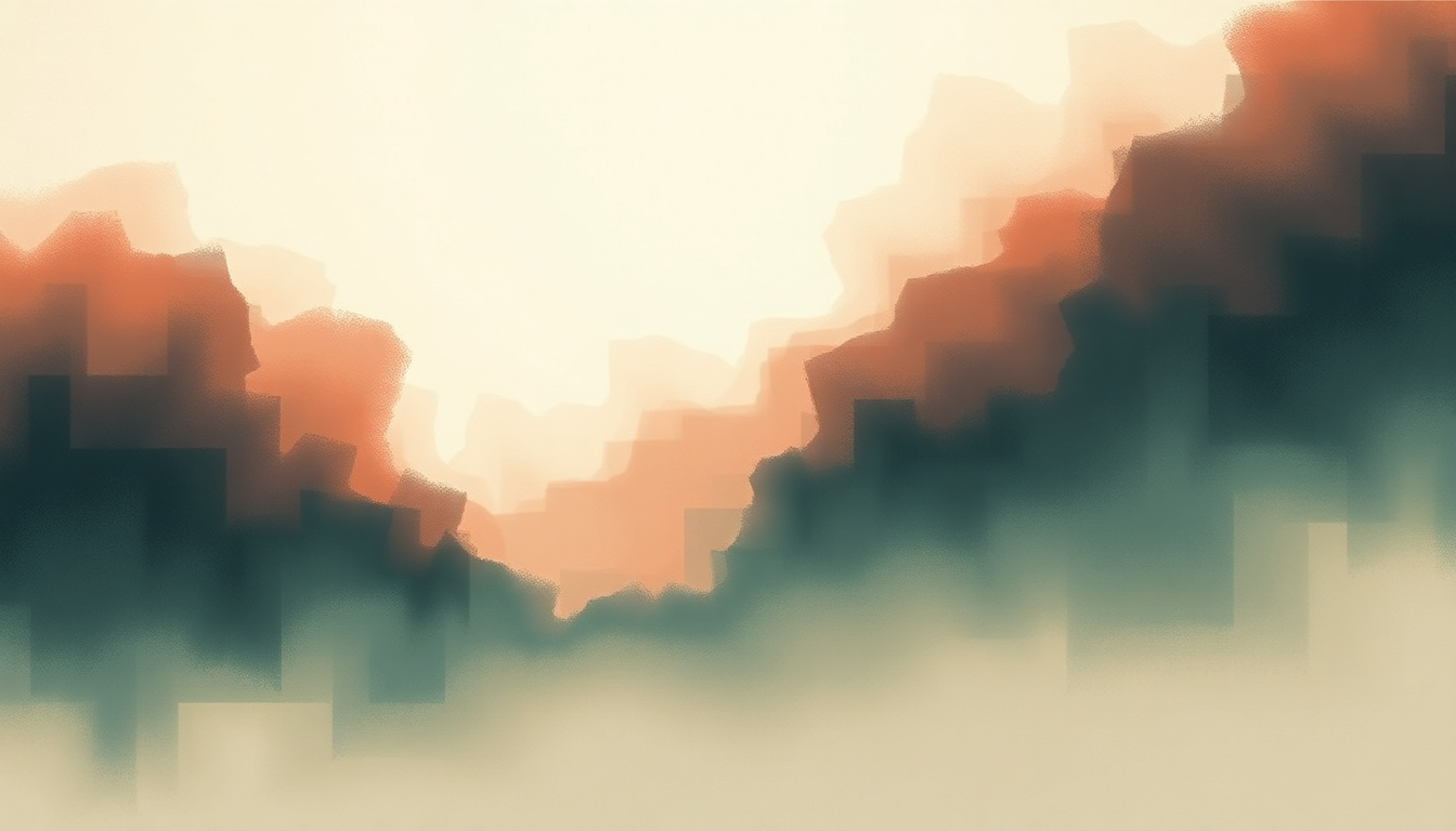 Fan-driven abstract illustration evoking the emotional arc of Retreat by Cursive