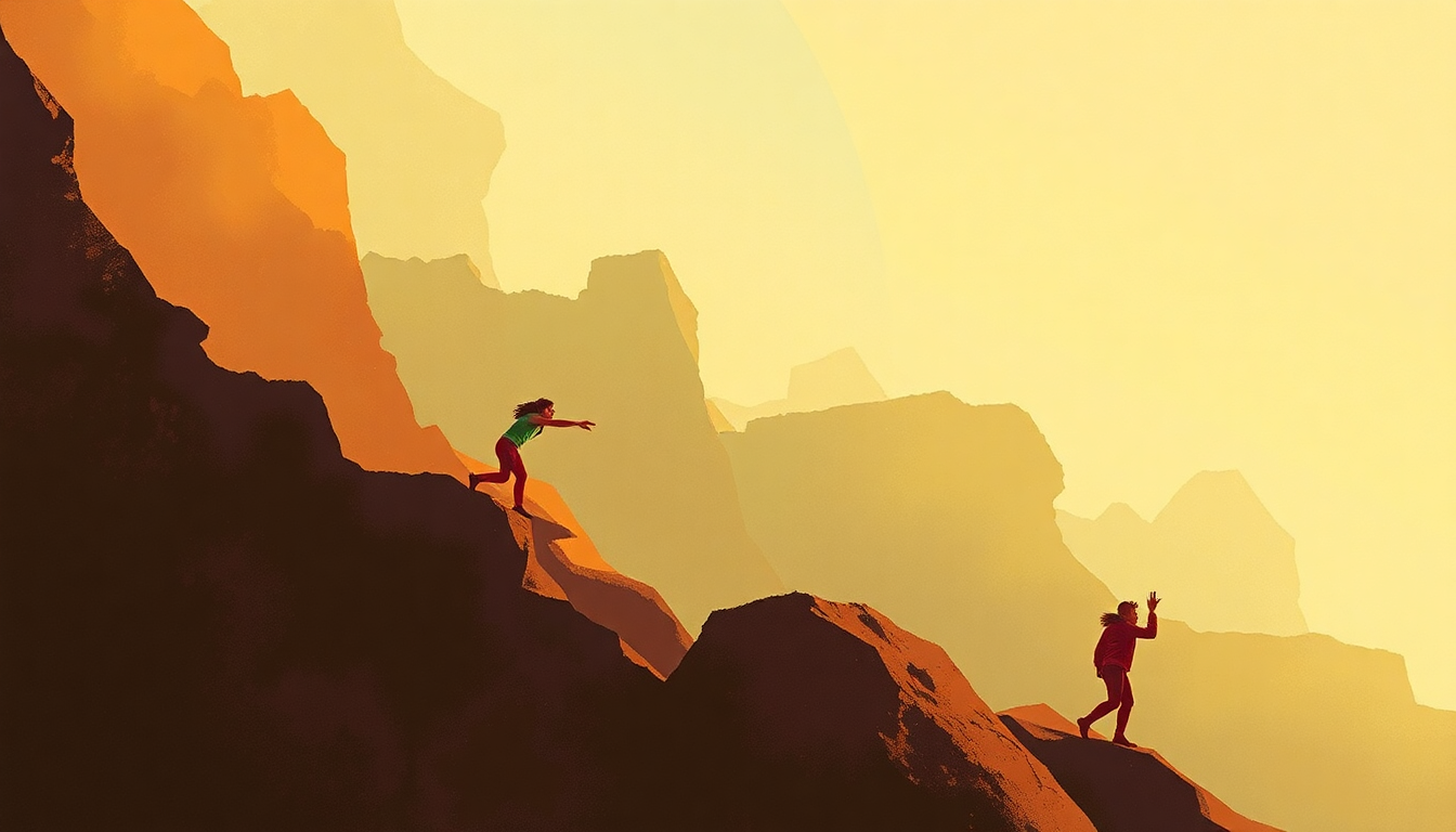 Fan-driven abstract illustration evoking the emotional arc of Revolution Rock by The Clash