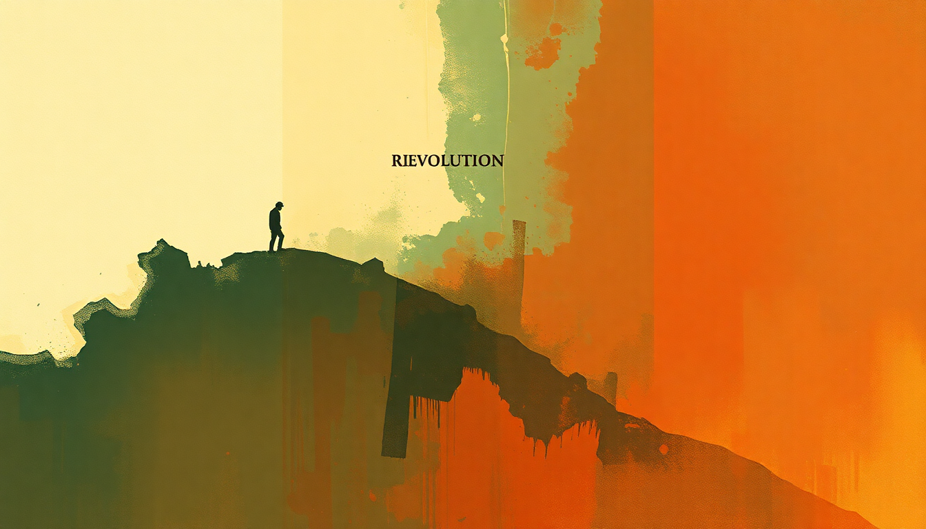 Fan-driven abstract illustration evoking the emotional arc of Revolution by The Beatles