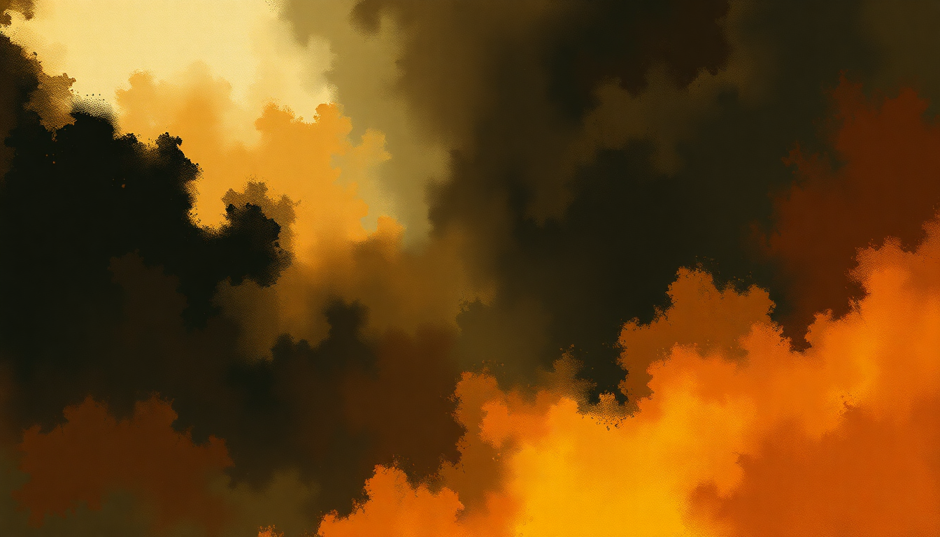 Fan-driven abstract illustration evoking the emotional arc of Revolutionary Etude by Frédéric Chopin