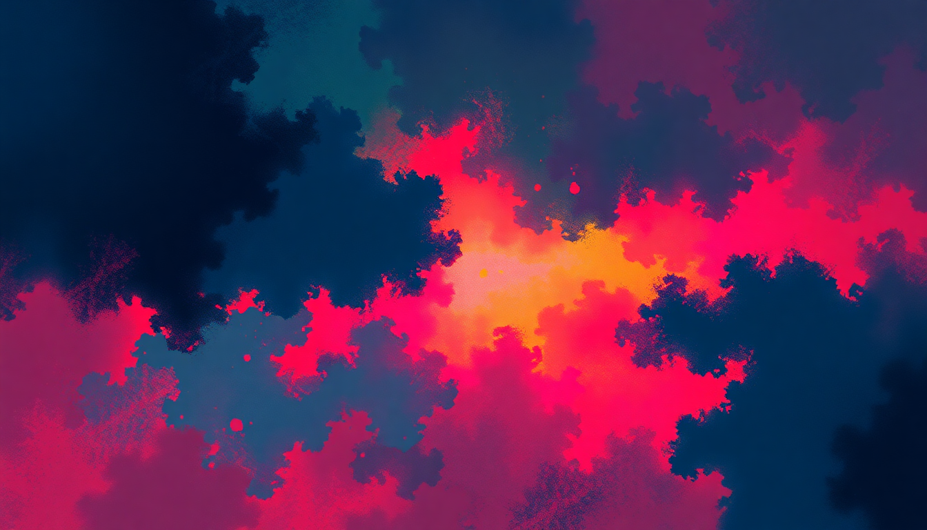 Fan-driven abstract illustration evoking the emotional arc of Rhythm Is Gonna Get You by Gloria Estefan