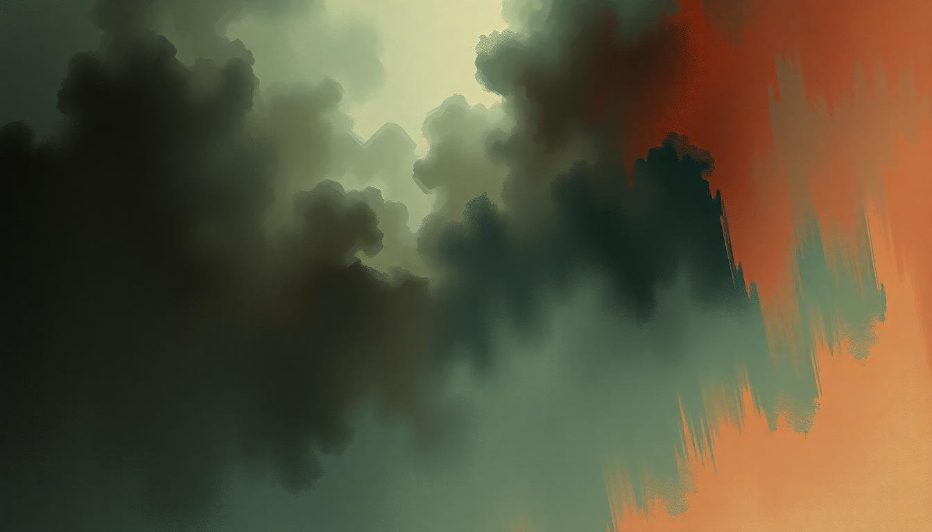 Fan-driven abstract illustration evoking the emotional arc of Rienzi Overture by Richard Wagner