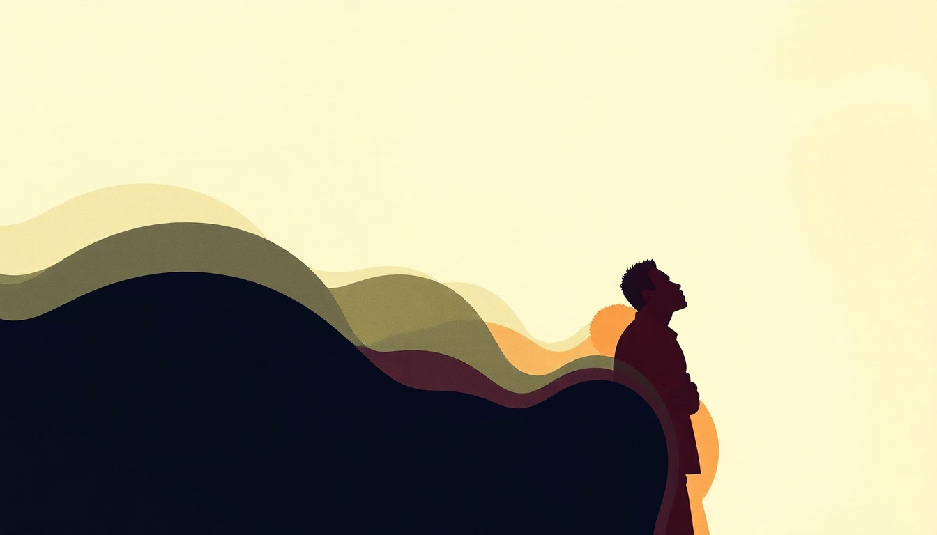 Fan-driven abstract illustration evoking the emotional arc of Right On by Marvin Gaye