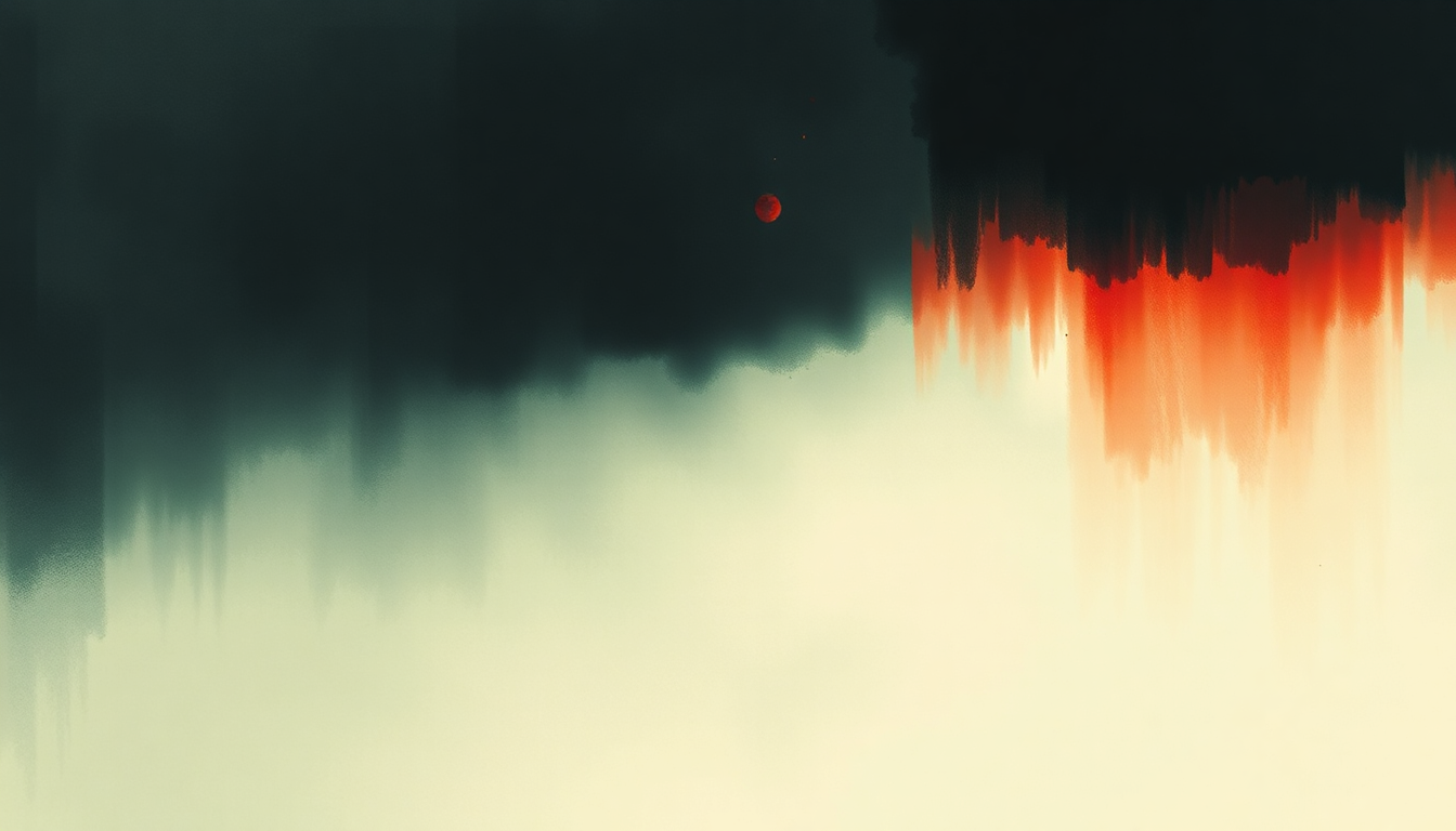 Fan-driven abstract illustration evoking the emotional arc of Ritual Spirit by Massive Attack