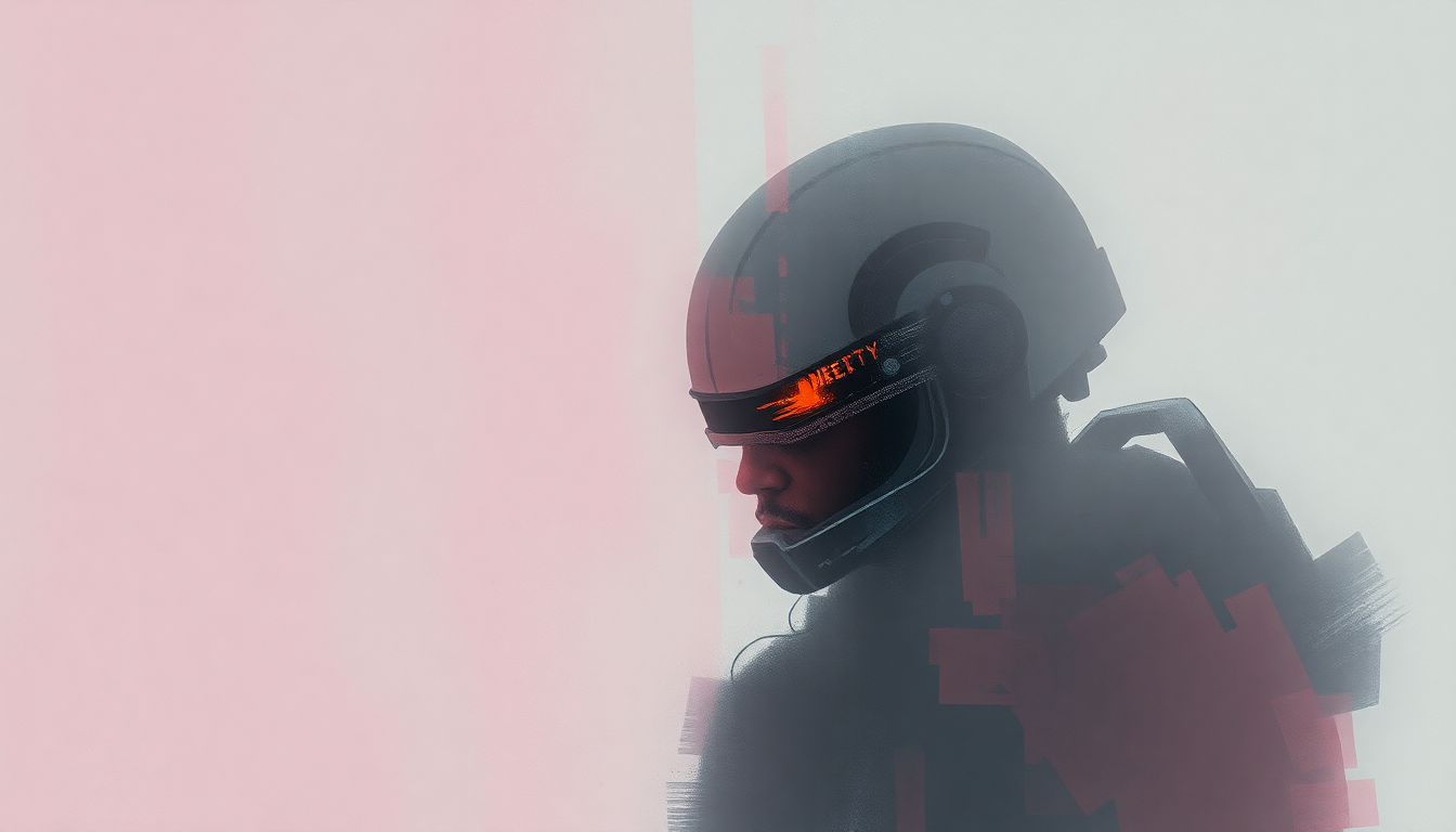 Fan-driven abstract illustration evoking the emotional arc of RoboCop by Kanye West