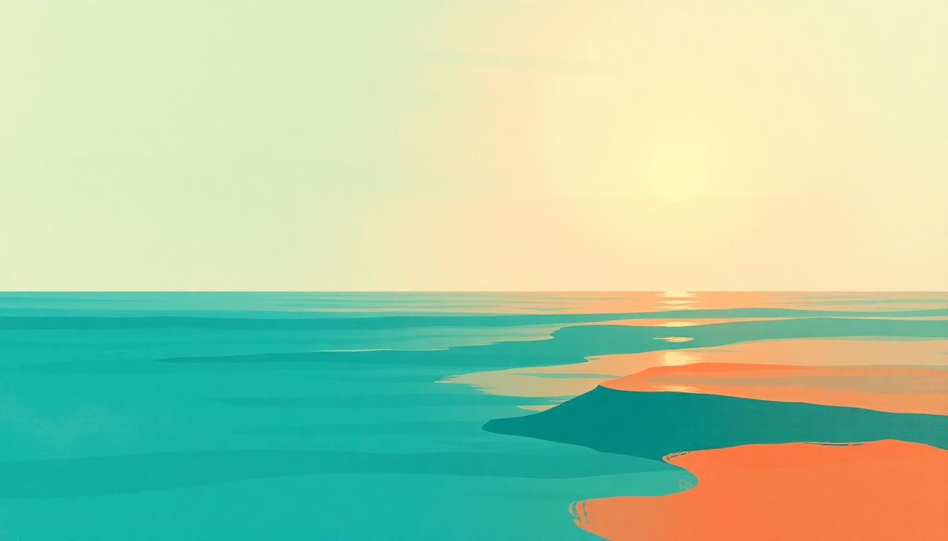 Fan-driven abstract illustration evoking the emotional arc of Rock Me on the Water by Jackson Browne