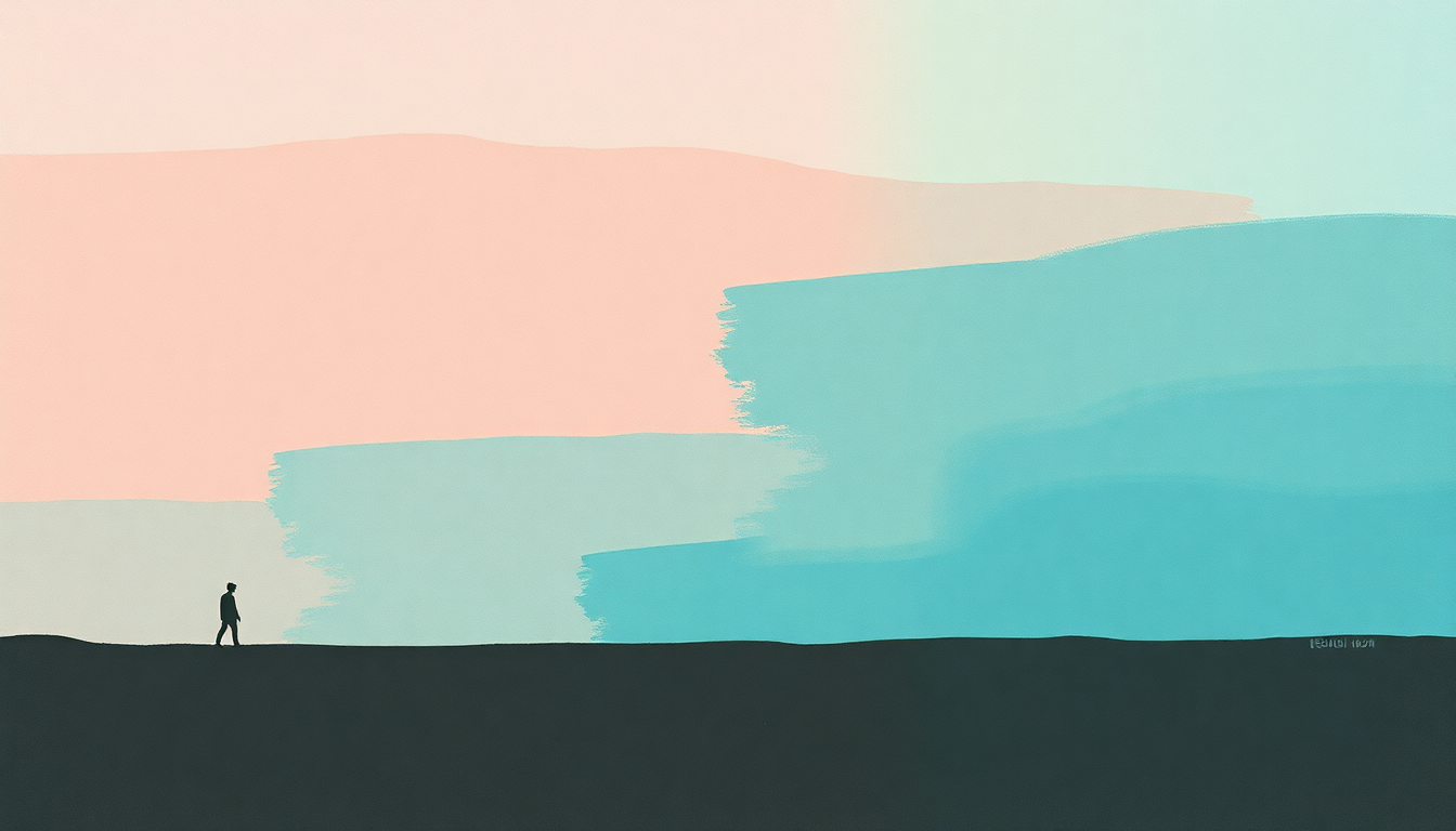 Fan-driven abstract illustration evoking the emotional arc of Rock n Roll Star by Oasis