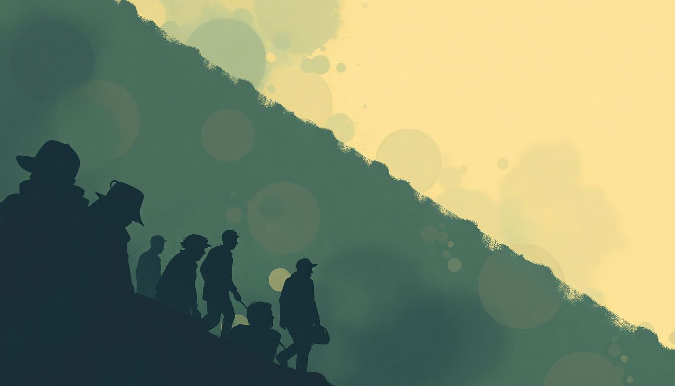 Fan-driven abstract illustration evoking the emotional arc of Rock the House by Gorillaz