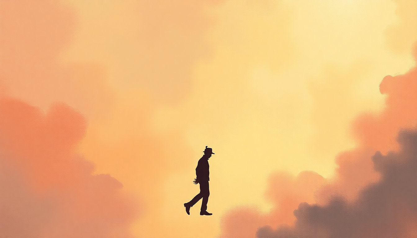 Fan-driven abstract illustration evoking the emotional arc of Rock with You by Michael Jackson
