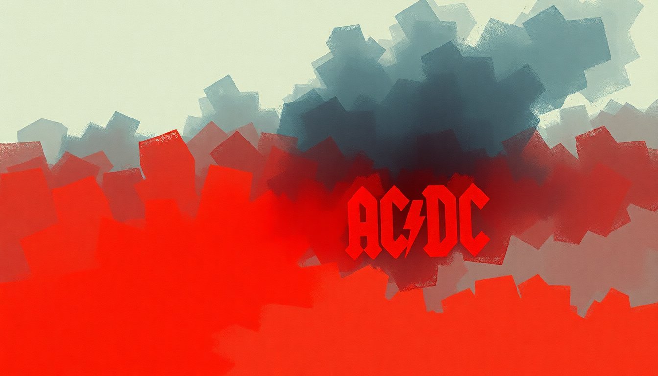 Fan-driven abstract illustration evoking the emotional arc of Rock Your Heart Out by AC/DC