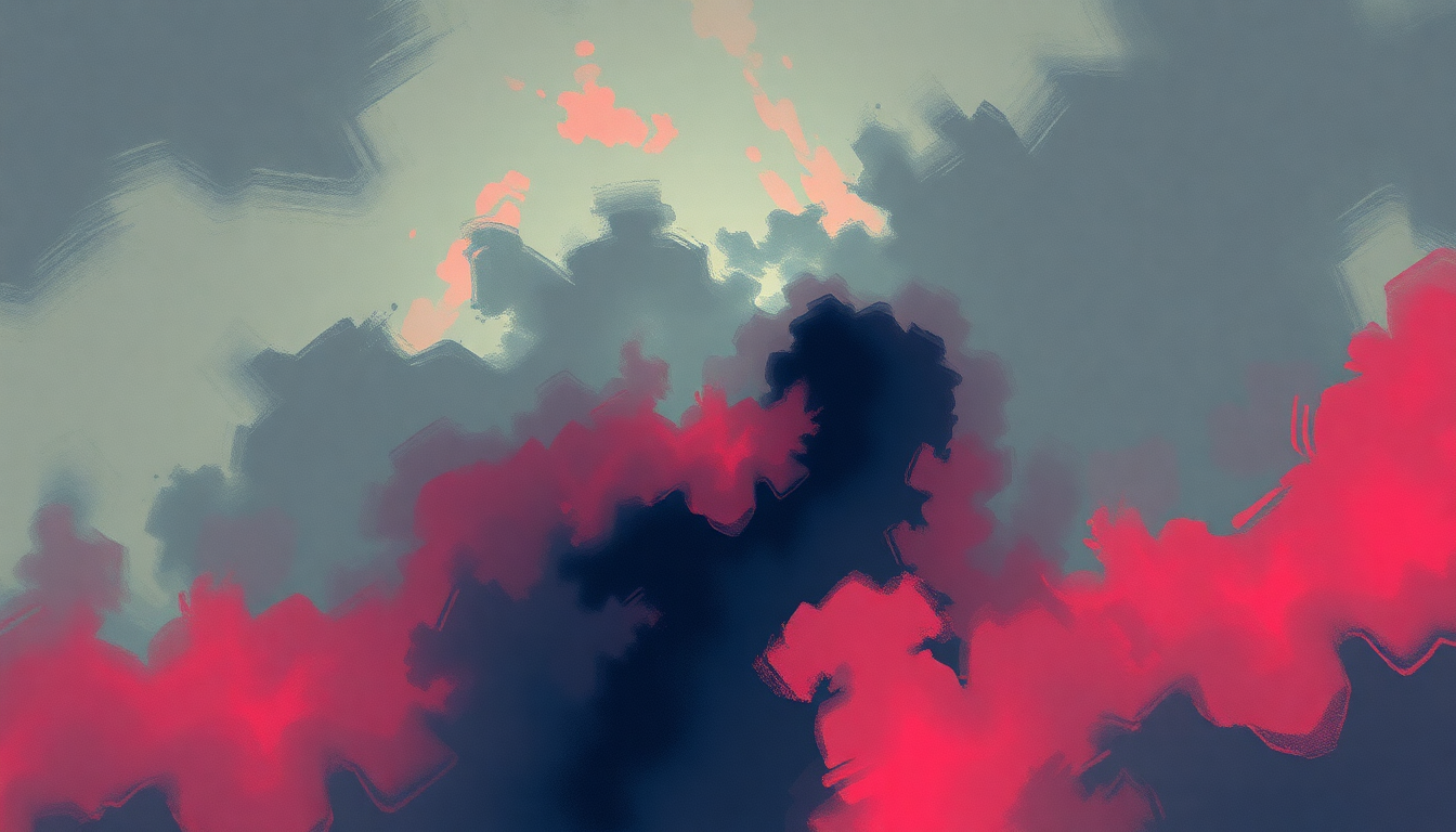 Fan-driven abstract illustration evoking the emotional arc of Rockit by Herbie Hancock