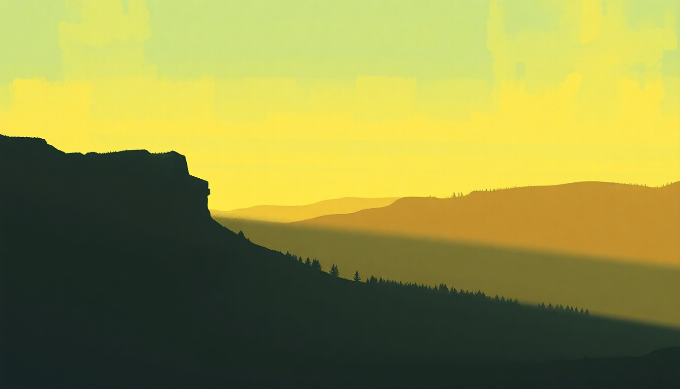 Fan-driven abstract illustration evoking the emotional arc of Rodeo Jones by Sunny Day Real Estate