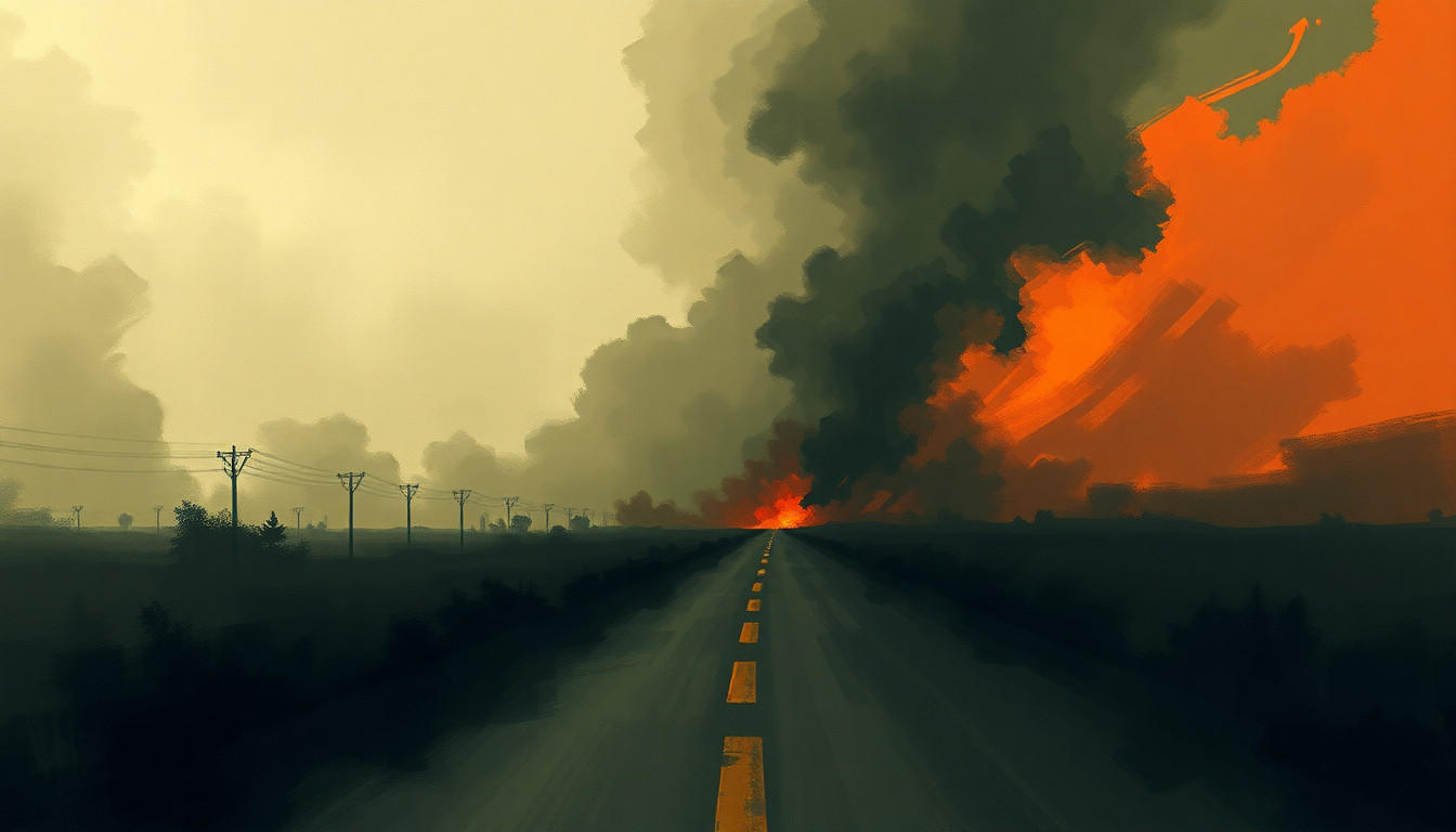 Fan-driven abstract illustration evoking the emotional arc of Roll Right by Rage Against the Machine