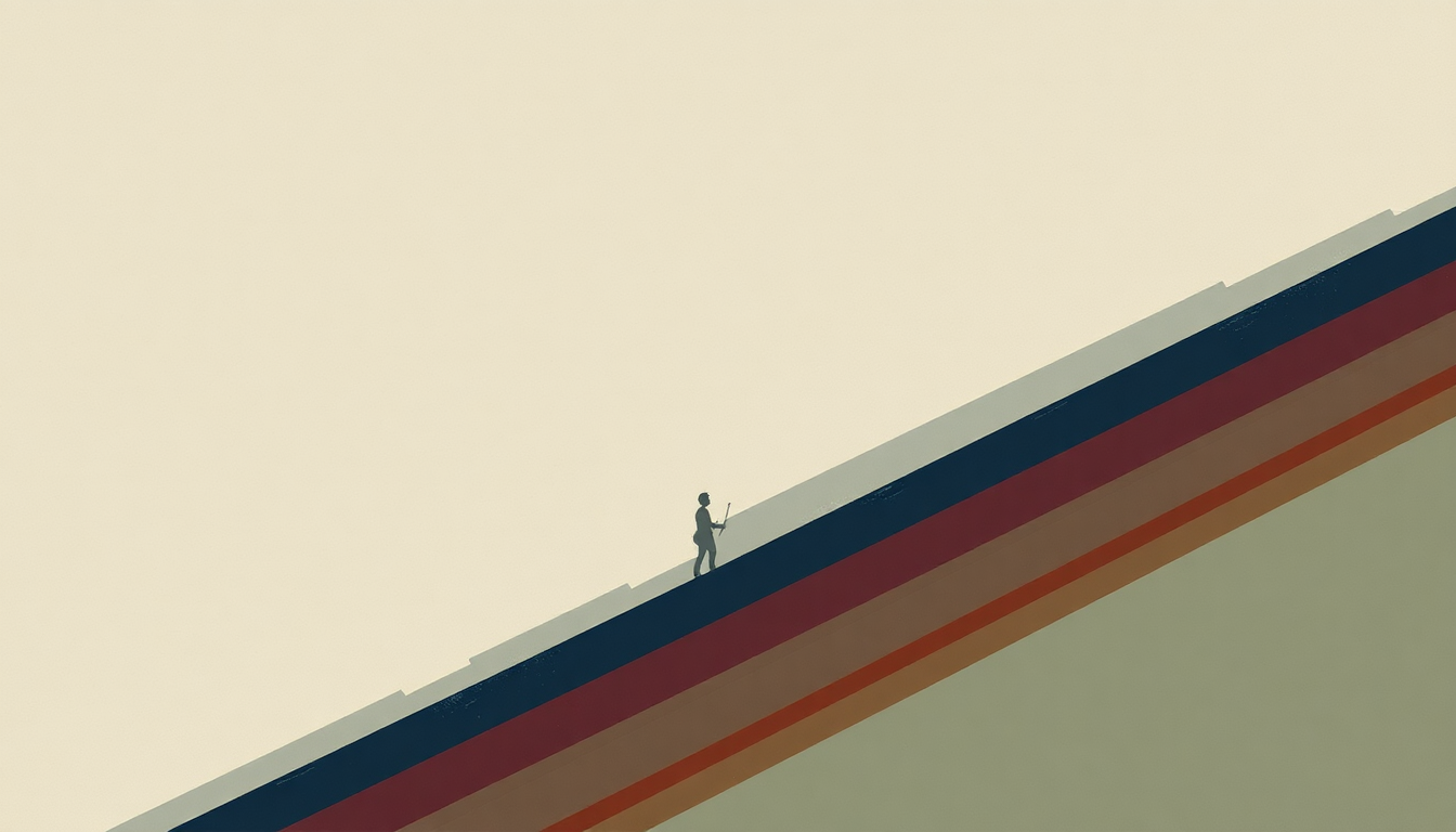 Fan-driven abstract illustration evoking the emotional arc of Roofdogs by Pat Metheny