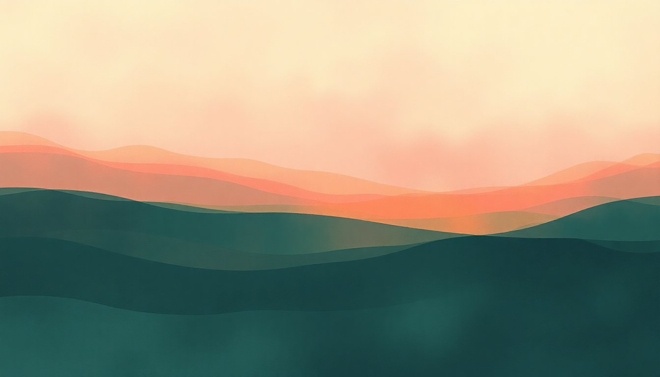 Fan-driven abstract illustration evoking the emotional arc of Roses in Water by Sunny Day Real Estate
