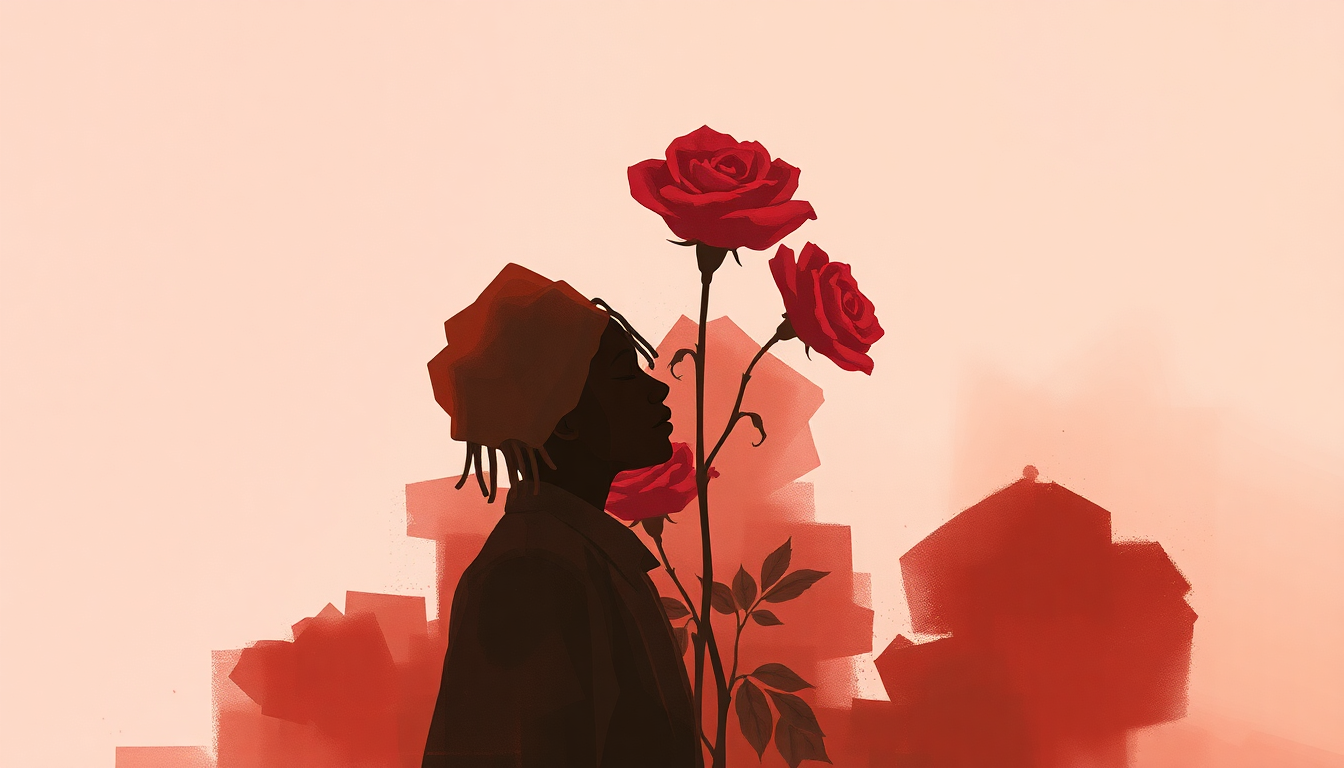 Fan-driven abstract illustration evoking the emotional arc of Roses by OutKast