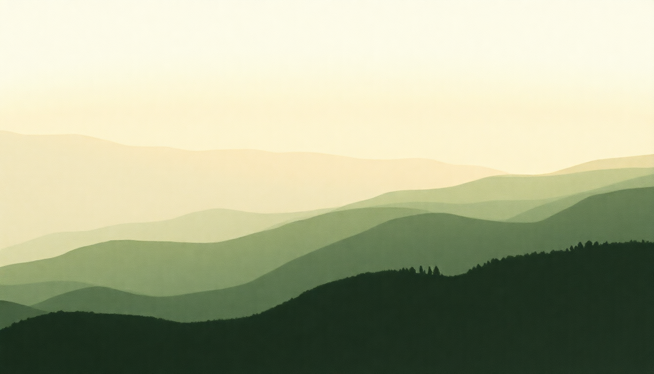 Fan-driven abstract illustration evoking the emotional arc of Round by Sunny Day Real Estate