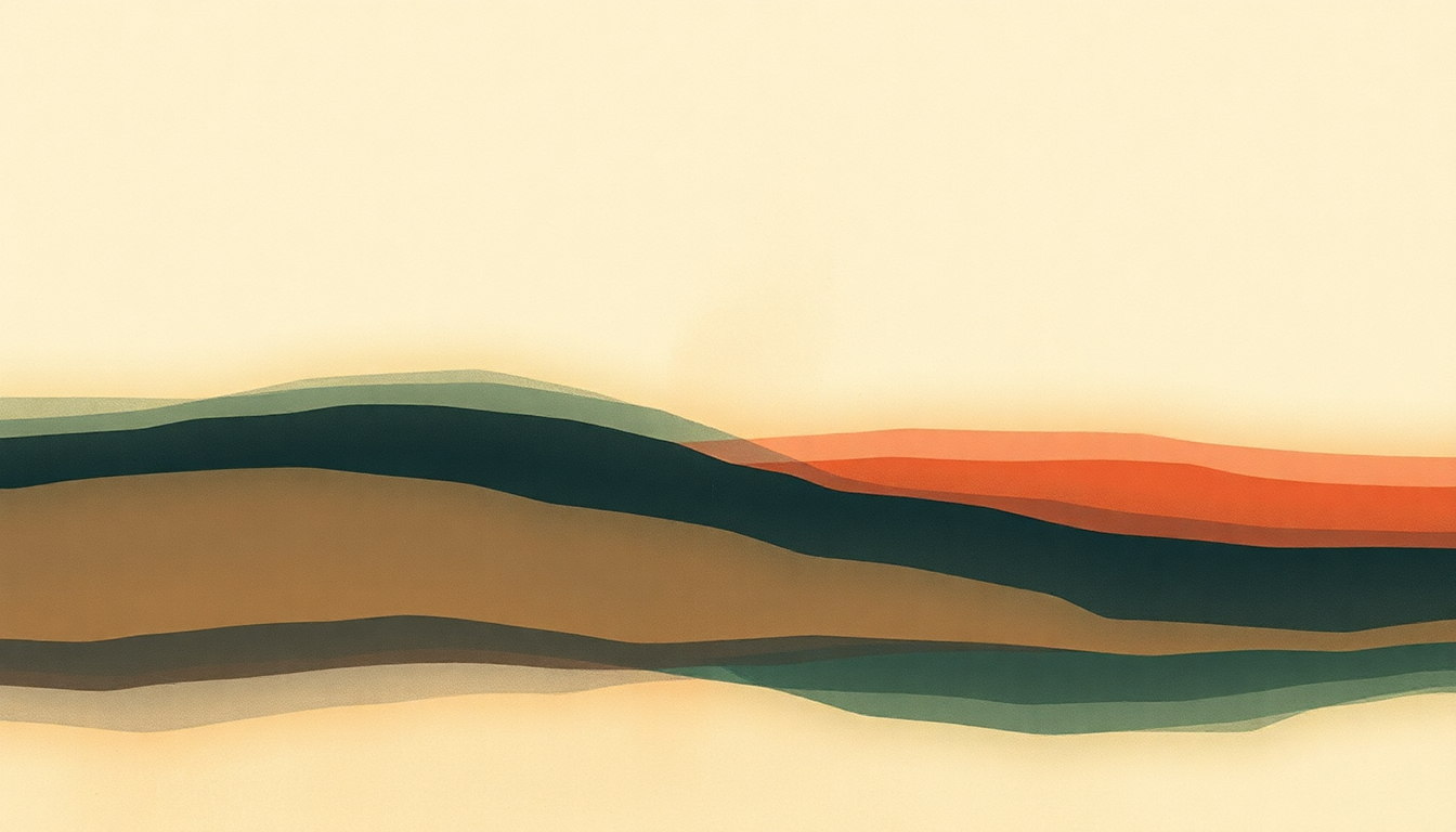 Fan-driven abstract illustration evoking the emotional arc of Rue the Whirl by Boards of Canada