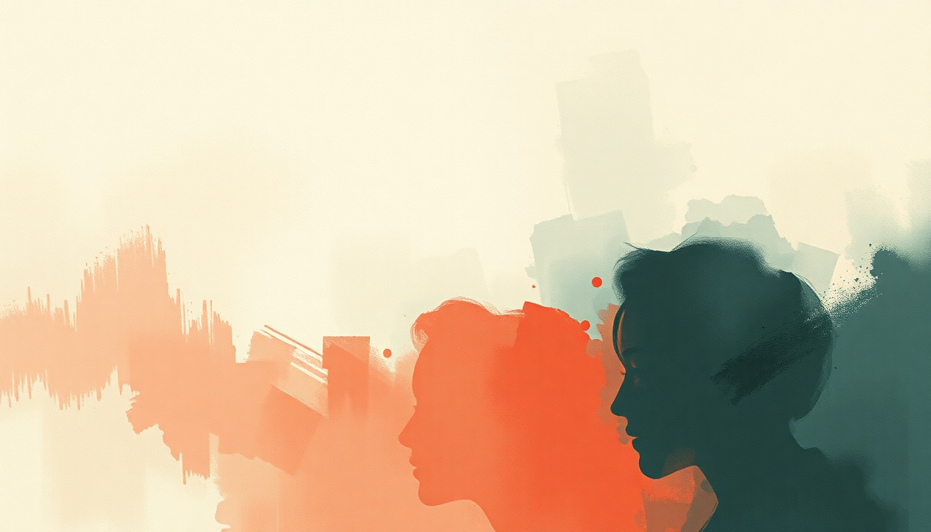 Fan-driven abstract illustration evoking the emotional arc of Rumour Has It by Adele