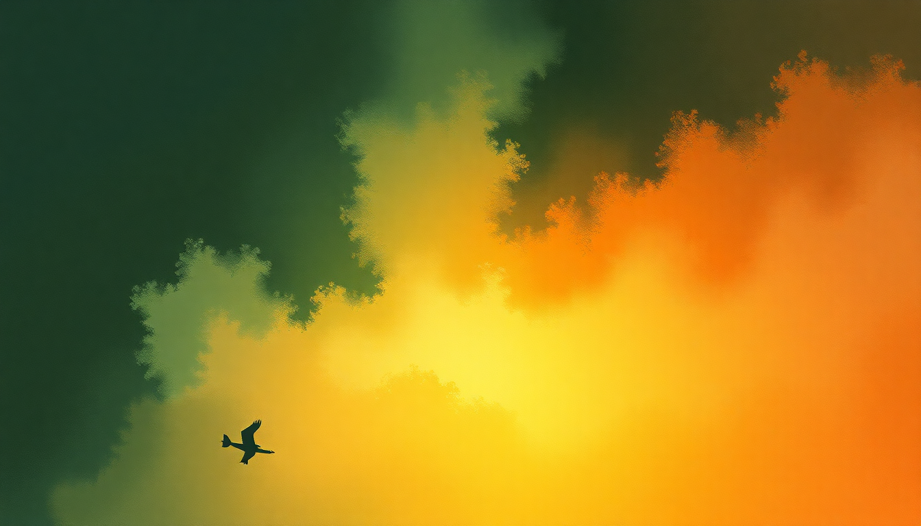 Fan-driven abstract illustration evoking the emotional arc of Run Up by Major Lazer