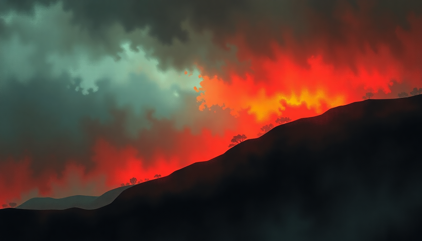 Fan-driven abstract illustration evoking the emotional arc of Running Up That Hill by Kate Bush