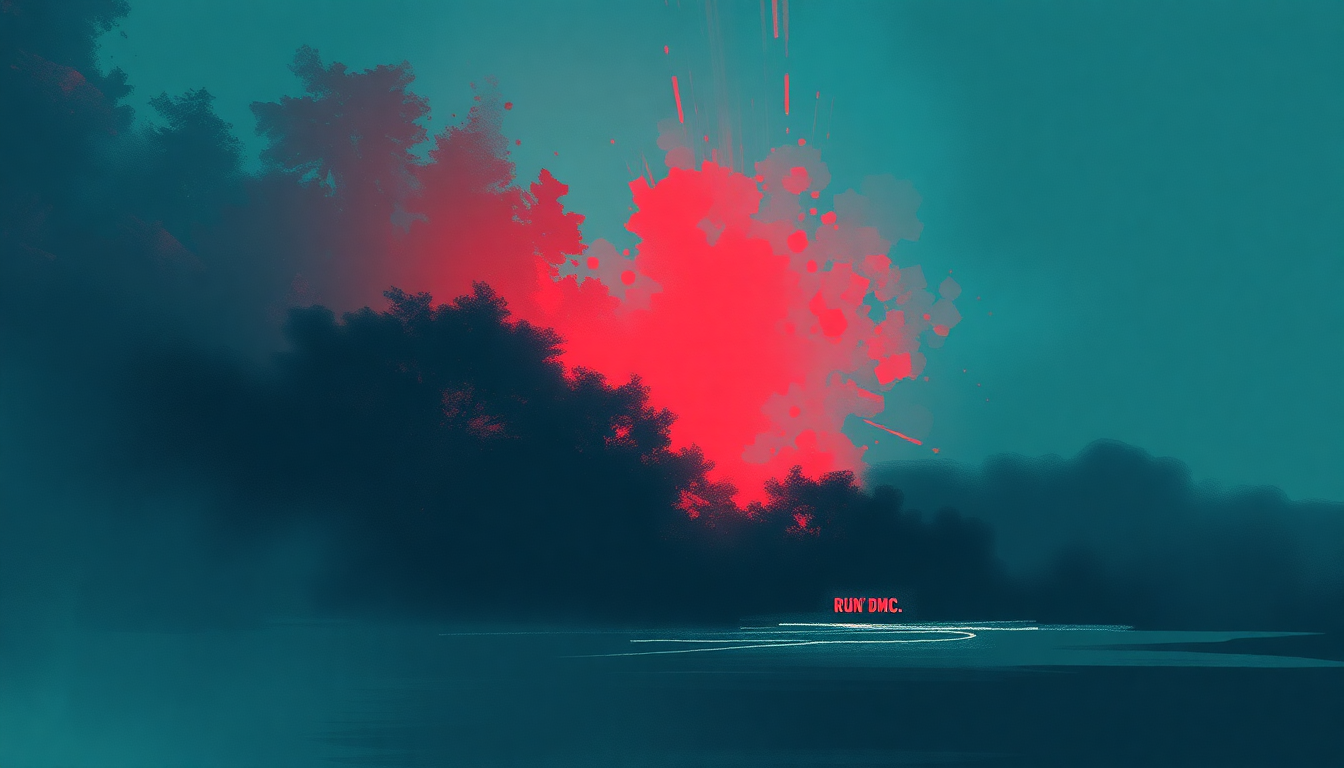 Fan-driven abstract illustration evoking the emotional arc of Run's House by Run DMC