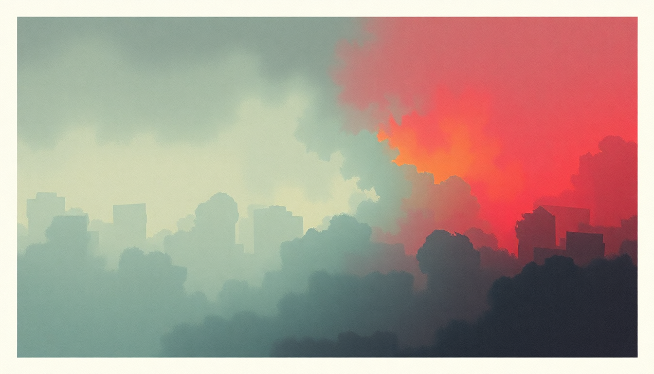 Fan-driven abstract illustration evoking the emotional arc of Sacrilege by Yeah Yeah Yeahs