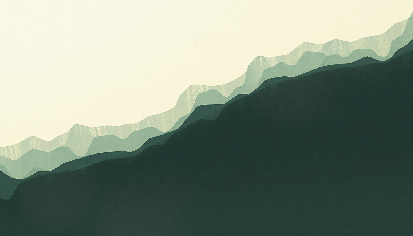 Fan-driven abstract illustration evoking the emotional arc of Saddest Piano Song by Mineral