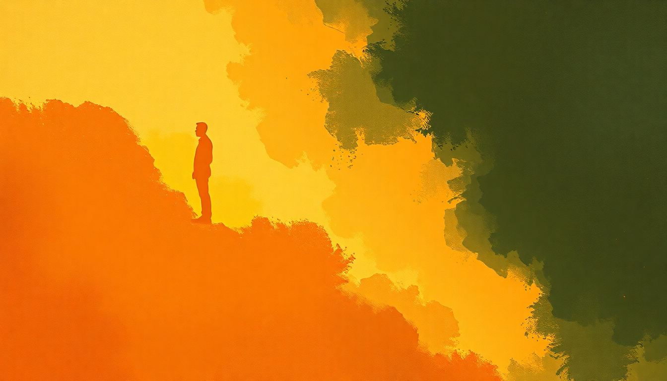 Fan-driven abstract illustration evoking the emotional arc of Samba de Orfeo by Tito Puente