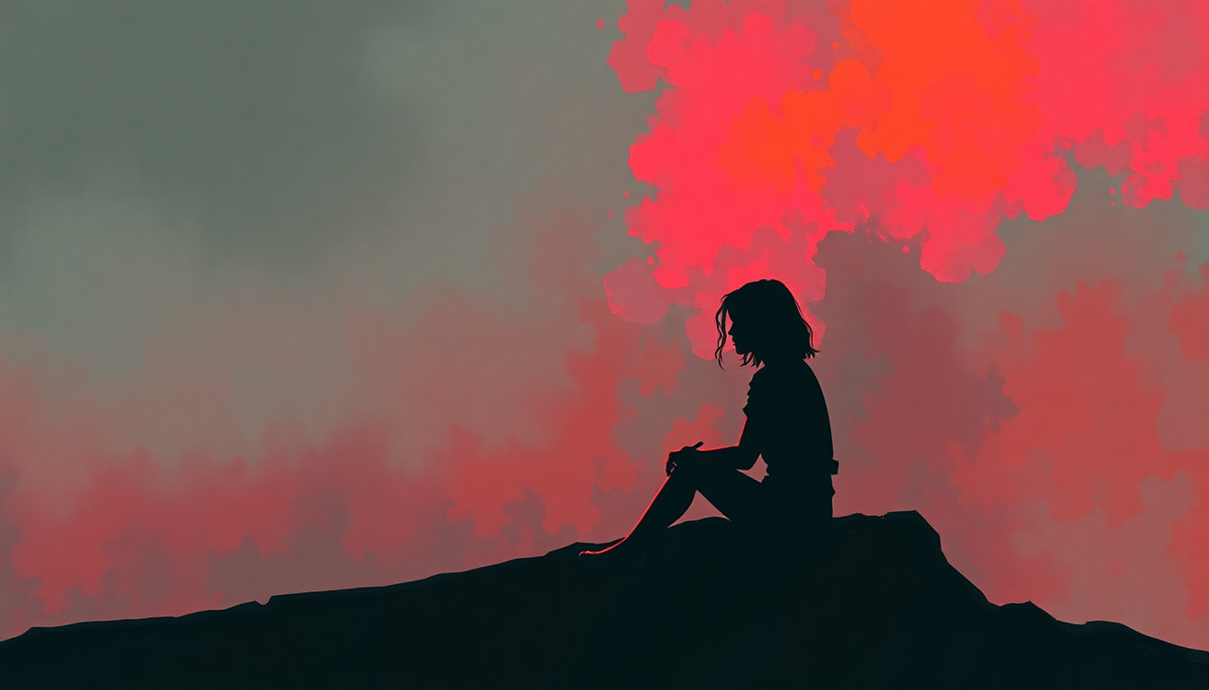 Fan-driven abstract illustration evoking the emotional arc of Sat in Your Lap by Kate Bush