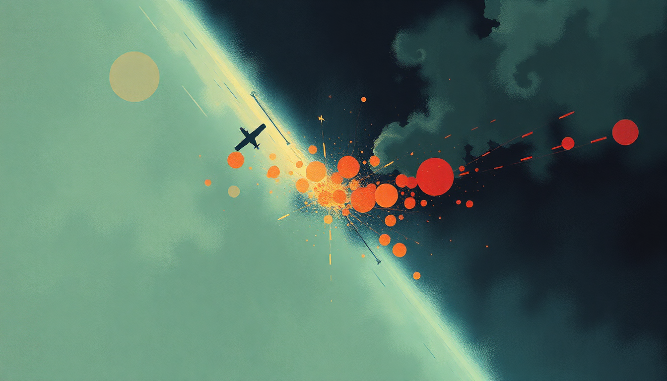 Fan-driven abstract illustration evoking the emotional arc of Satellite by Sex Pistols