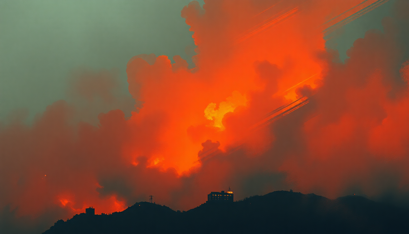 Fan-driven abstract illustration evoking the emotional arc of Say Goodbye Hollywood by Eminem
