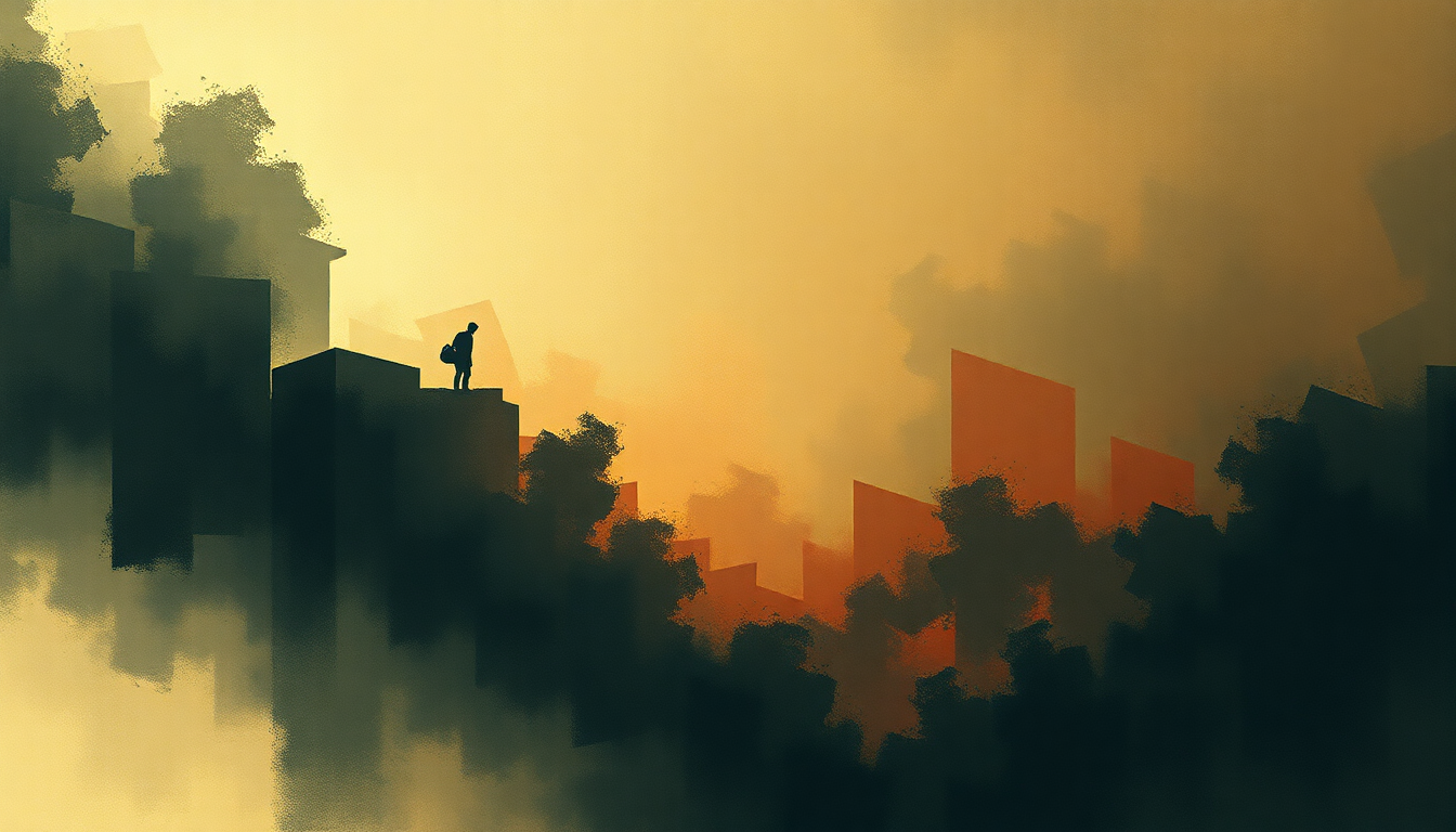 Fan-driven abstract illustration evoking the emotional arc of Screaming Suicide by Metallica